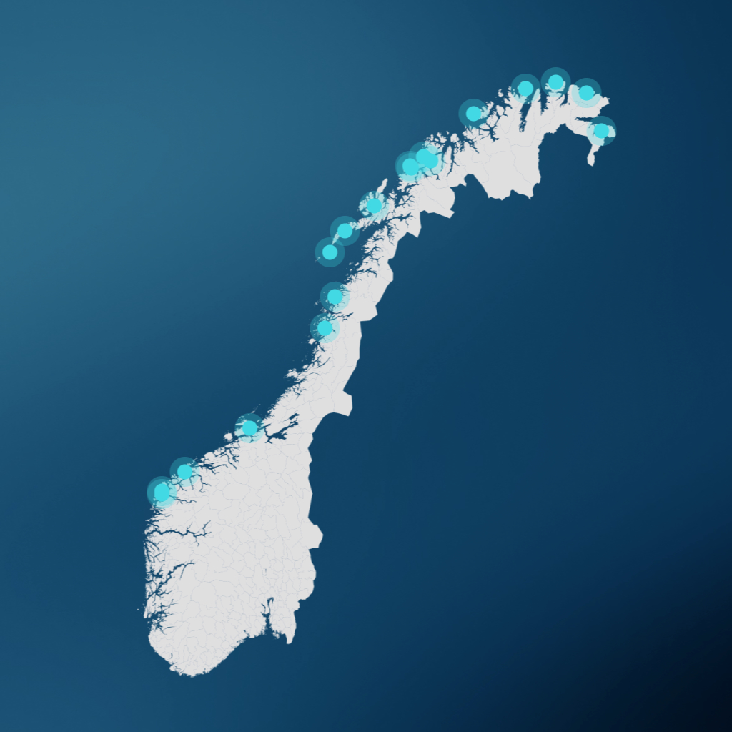 Illusteasjons kart over utleveringssteder